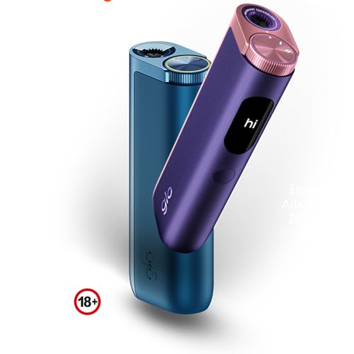 GLO Hyper Pro Tabakerhitzer, Elektrischer Tabak Heater für klassischen Zigaretten Geschmack, Alternative zur E-Zigarette, Einfache Reinigung, bis zu 20 Sticks pro Akku-Ladung, Lapis Blue