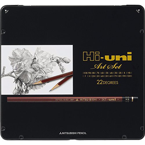 Uni Hi-Uni Wooden Pencil Art Set - 10B to 10H - Box of 22 (HUAS) by Uni