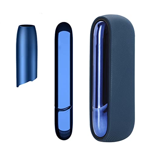 Schutzhülle für IQOS 3.0 Duo 3 in 1 für -IQOS 3.0 Magnetische PC-Seitenabdeckung für -IQOS 3 Duo Dekoration Austauschbare Abdeckung Zubehör (Blau)