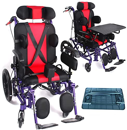 Adipositas-Rollstuhl aus Aluminium, verstellbare Liege, tragbarer, manueller Rollstuhl mit Begleitantrieb, leichter, rollender Mobilitätsgerät-Transportstuhl für Reisen im Freien zu Hause