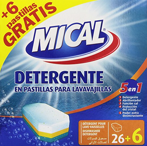 Mical – 5 in 1 – Waschmittel Tabletten für Geschirrspüler – 32 Tabletten x 20 g – [Pack 5]