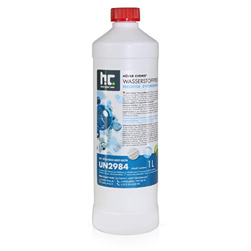 Höfer Chemie 6 x 1 L Wasserstoffperoxid 11,9% techn. Qualität - in handlichen 1 L Flaschen