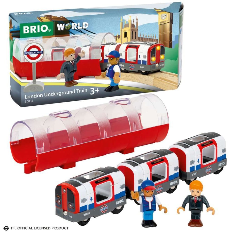 BRIO World – 36085 Trains of The World Londoner U-Bahn mit Licht und Sound | Spielzeugzug mit Licht & Sound für Kinder ab 3 Jahren