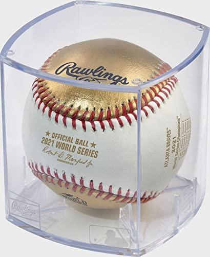 Rawlings Offizieller Weltmeister 2021 Atlanta Braves GedenkBaseball Spielekuren-Edition Weiß / Gold