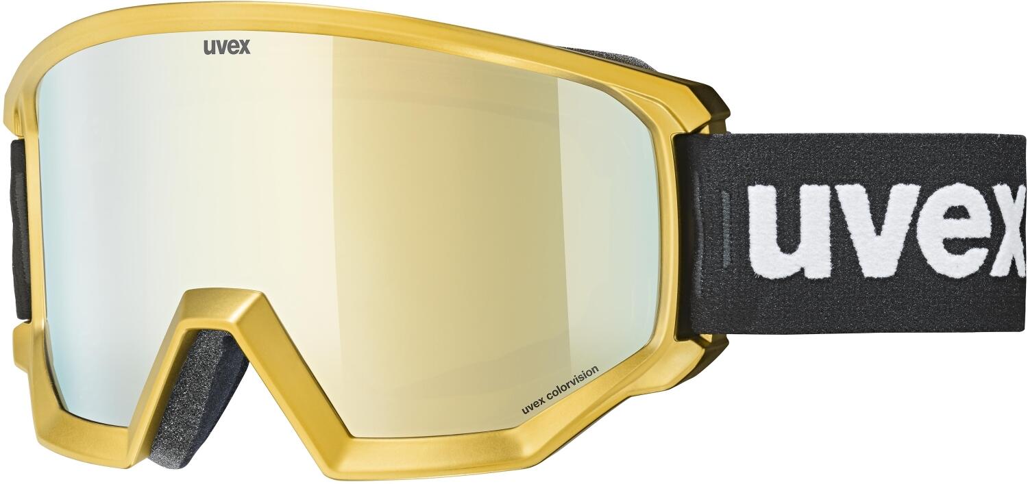 Uvex Unisex – Erwachsene, athletic CV chrom gold Skibrille, kontrastverstärkend, yellow-chrome/gold-green, one size