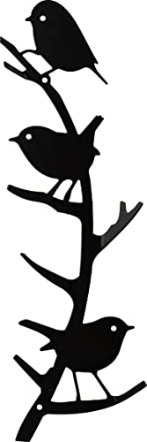 Wildlife Garden - Wandhaken - Silhouette - Kleine Vögel - Stahl - schwarz - 10 x 2,5 x 30 cm