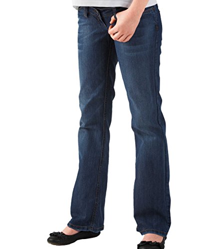 Christoff Umstandshose Schwangerschaftsjeans Schlaghose - Boot Cut - hoher Bund - elastisches Comfort-Bauchband - 367/95/84 - blau - 38 / L36