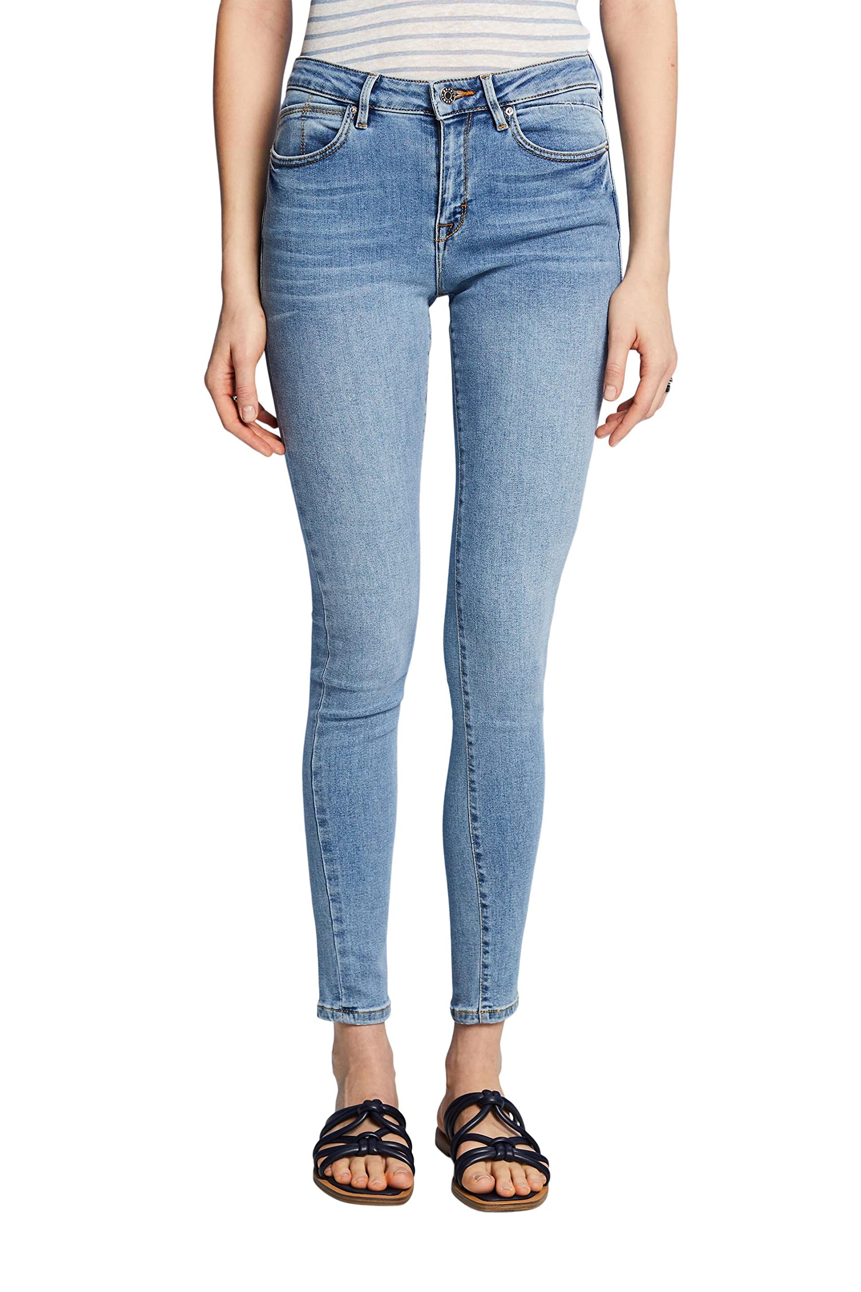 ESPRIT Women's Jeggings Skinny Fit Jeans , SKINNY, BLUE LIGHT WASHED, 30W / 30L