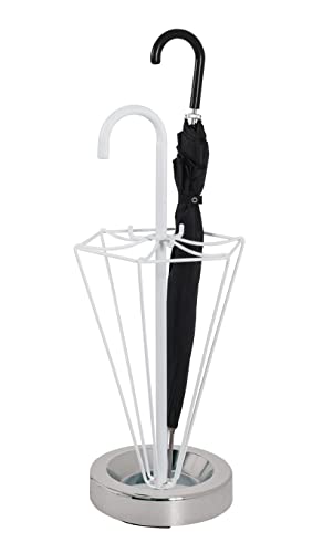 HAKU Möbel Schirmständer, Stahlrohr, Weiß/Chrom, Ø: 31 x 75 cm