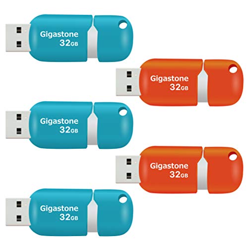 Gigastone V10 32 GB USB 2.0 Flash-Laufwerk, Speicherstick, ohne Kappe, einziehbares Design, mehrfarbig