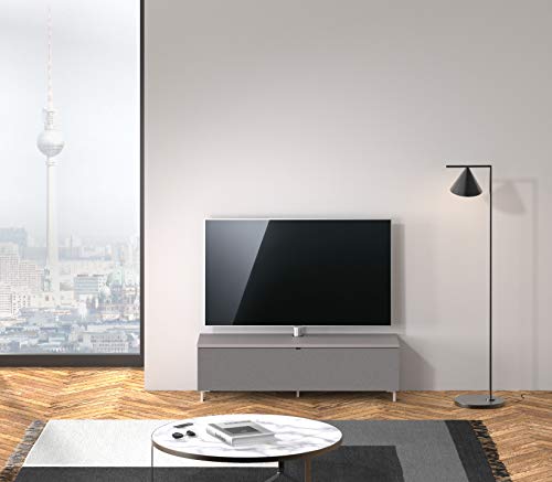 Spectral® Just-Racks TV-Sound-Lowboard JRB1304-GR mit Stoffklappe, inkl. TV-Halterung und Universal Soundbar Ablage, (B/H/T) 130x38x40cm, Grey…