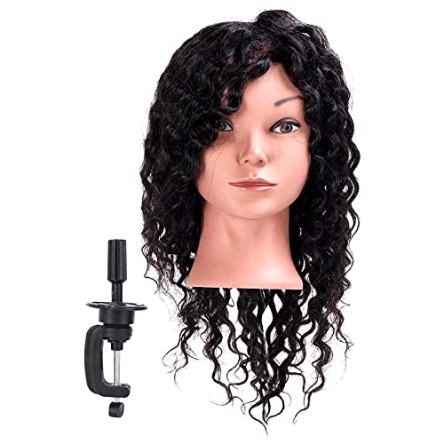 Schaufensterpuppe Kopf, seidiges Haar flauschiges Haar klarer Haaransatz Friseurausbildungskopf für Schönheitstraining für Zuhause für Friseursalon