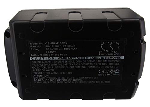 CS-MKM180PX Akku 4000mAh Kompatibel mit [Milwaukee] 0880-20, 2601, 2601-21, 2601-22, 2602-20, 2602-22, 2602-22CT, 2602-22DC, 2603-20, 2603-22, 2603-22CT, 2604-20, 2604-20 2706-20, 2604-22, 2604-22CT,