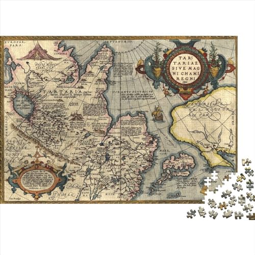 Ancient Map Puzzles Für Erwachsene 1000 Teile Ungelöstes Puzzle 1000 Teile Puzzles Für Erwachsene Geschenke 1000pcs (75x50cm)