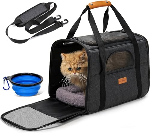 Transporttasche Katze, Morpilot Flugzeugtaugliche Hundebox Flexible Katzentransportbox Faltbare transportbox Katze Weiche Transporttasche für Hunde von höchstens