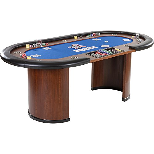 Maxstore Pokertisch "Royal Flush", 213 x 106 x75 cm, Farbwahl, Gewicht 58kg, 9 Getränkehalter, gepolsterte Armauflage, blau