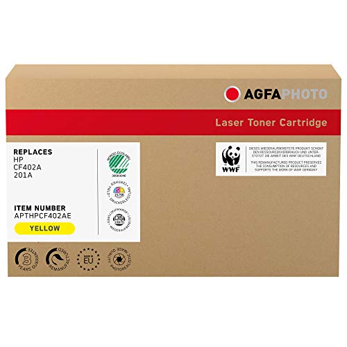 AgfaPhoto Laser Toner ersetzt HP CF402A; 201A, 1400 Seiten, gelb (für die Verwendung in HP CLJ Pro M252)