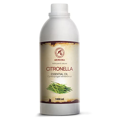 Citronella Ätherisches Öl 1000ml - Cymbopogon Winterianus - Reines Lemongrasöl - Zitronella Öl für Aroma Diffusers - Citronella Öl für DIY Naturkosmetik und Aromatherapie - Öl zur Raumbeduftung