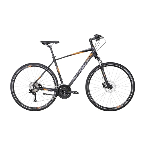 SPRINT SINTERO Plus 28 Zoll Trekking Herren-Fahrrad, ALU Rahmen, 27 Gang (Schwarz, 560 mm)