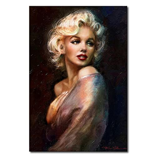 Moderne Home Dekorative Gemälde Marilyn Monroe Portrait Poster Und Drucke Leinwand Gemälde Wandkunst Bilder Wohnzimmer Dekor,Wg777-2,50X75 Cm Ohne Rahmen