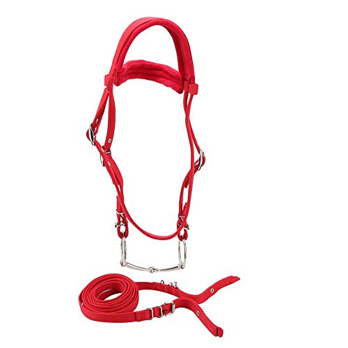 Ichiias Zaumzeug, Verstellbarer Zaumzeughalter mit weichem Kissen Rot LT5001