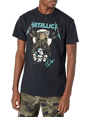 Metallica Unisex-Erwachsene Official S&m2 Moose Skull T-Shirt, schwarz, Mittel
