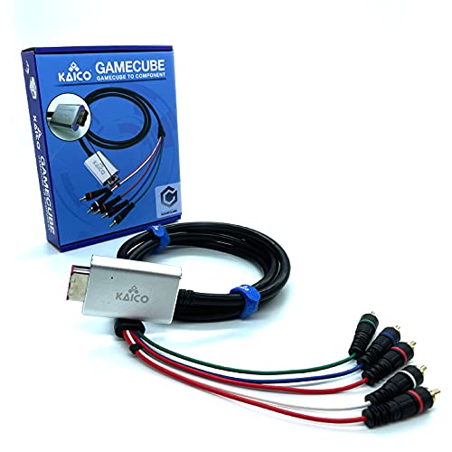 Kaico Component Cable Adapter Lead for the Nintendo GameCube Running GCVideo Lite Software – Supports Full Video and Audio. A Simple Plug and Play Component Converter for Gamecube