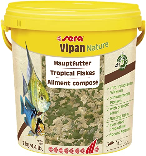 Sera Vipan Nature GF das natürliche Hauptfutter aus großen Flocken ohne Farb und Konservierungsstoffe, 1er Pack (1 x 10 l)