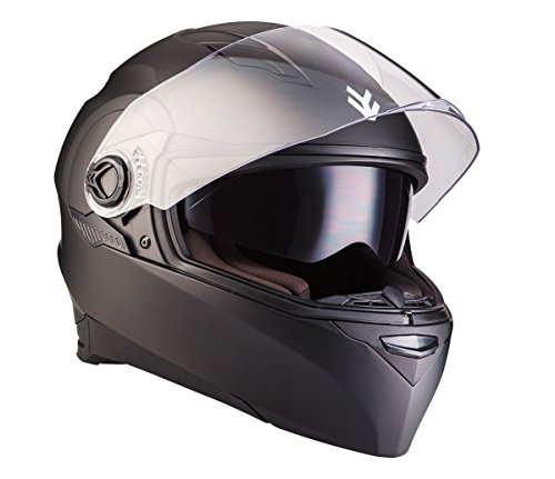 ARMOR Helmets AF-77 Integral-Helm, ECE Sonnenvisier Schnellverschluss Tasche, XL (61-62cm), Matt Schwarz