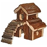 Nagerhaus Meerschweinchen Nagerschlafhaus doppelstöckig, ca. 22 x 25 x 21 cm, Holz, Natur