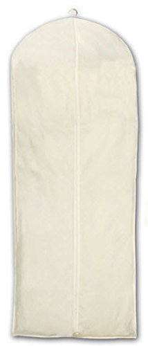 HBCOLLECTION - Natürlicher Baumwolle Weiß Kleidersack Kleiderhülle Schutzhülle für Brautkleid Abendkleid Hochzeitskleid 183cm