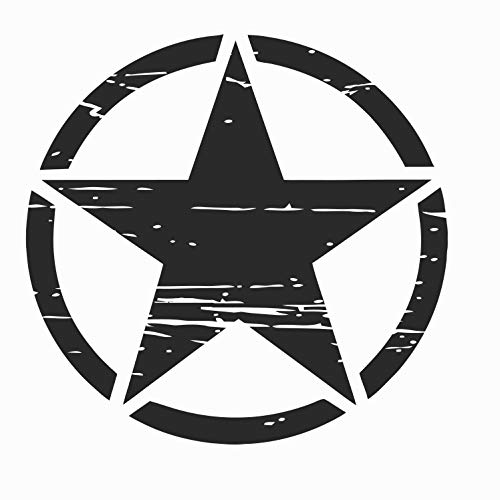 Auto Aufkleber ARMY Militär Stern Sticker Wandtattoo Wandaufkleber USA Star Armee Amerika (L 80cm x 80cm, Schwarz)