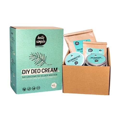 hello simple - DIY Deocreme Deodorant Deo zum Selbermachen (150 g, 2 Stück), Naturkosmetik ohne Aluminium, vegan, bio, plastikfrei (Natural)