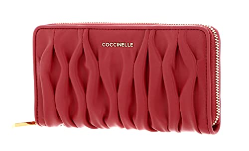 Coccinelle Metallic Goodie Wallet Smooth Calf Leather Soft Cranberry