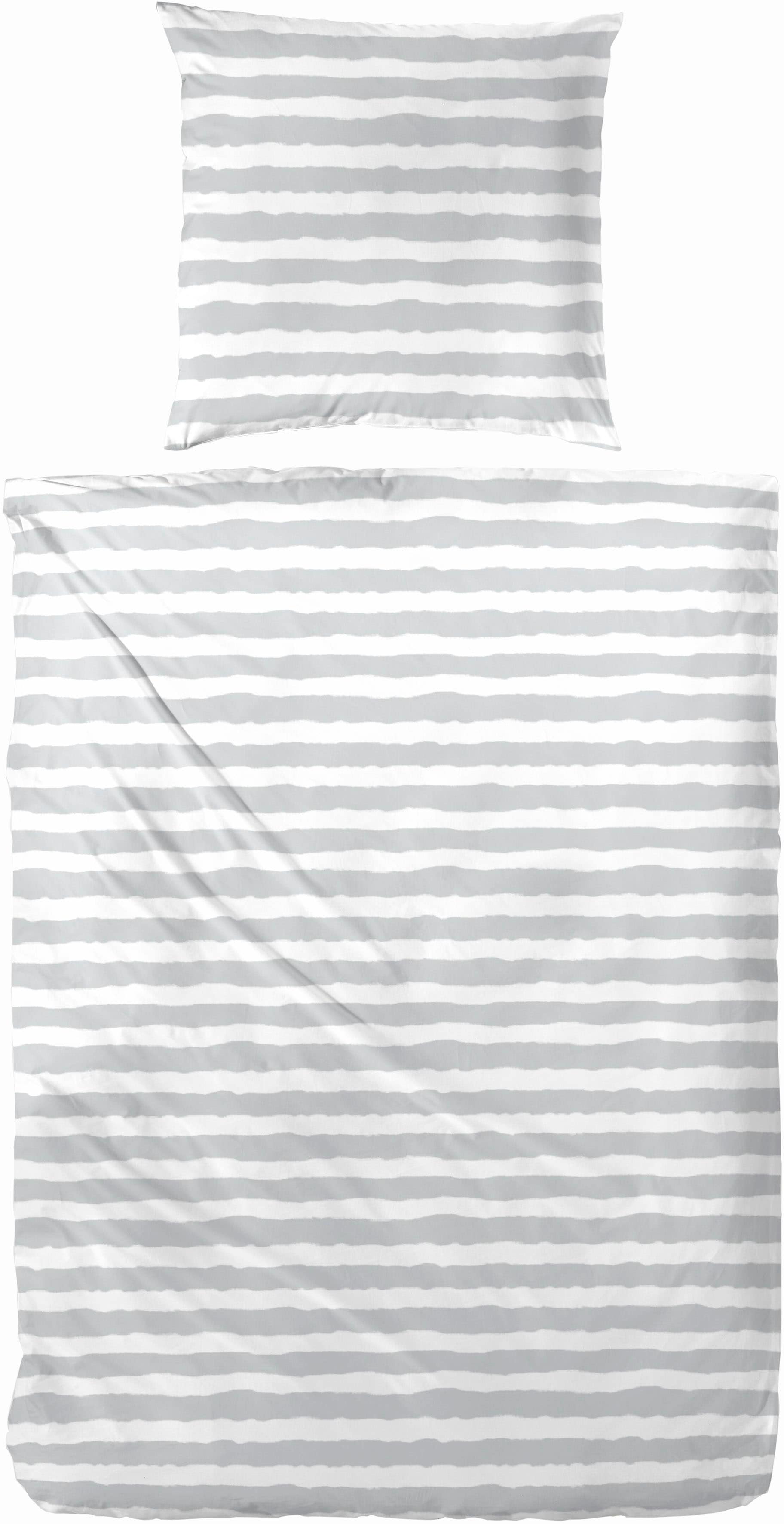 Primera Bettwäsche "Baumwoll-Bettwäsche Uni-Streifen", mit einem modernen Streifenmuster