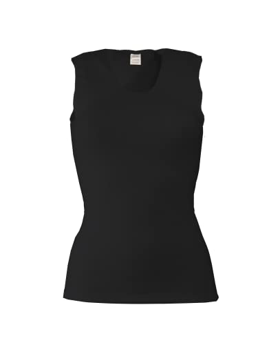 wobera Angora Damen-Unterhemd ohne Arm oder Tanktop und 50% Angora, 30% Schurwolle und 20% Polyamid (Gr. M, Farbe: schwarz)