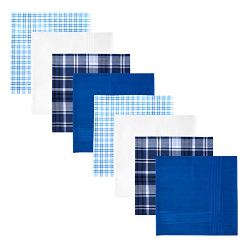Retreez 8 Stück Reine Baumwolle Gemischte Taschentücher für Herren Geschenkset - Gemischte Set 001