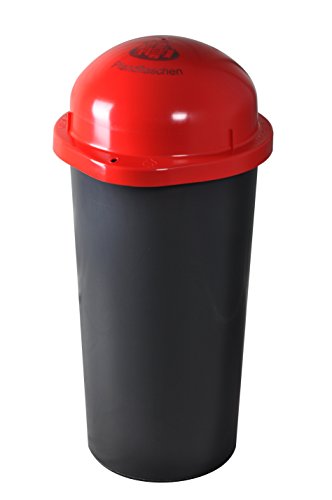 KUEFA 60L - Mülleimer Müllsackständer mit Laserbeschriftung (Rot, Pfandflaschen)