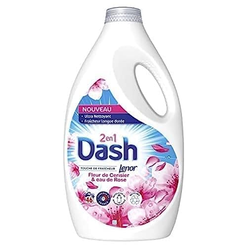 Dash 2-in-1 Flüssigwaschmittel, 46 Waschgänge, Kirschblüten und Rosenwasser, extrem reinigend und langanhaltende Frische
