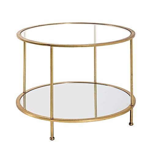 HAKU Möbel Beistelltisch, Stahlrohr, Gold, Ø 60 x 45 cm