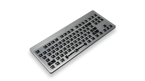 MOUNTAIN Everest Core Barbone Gaming Keyboard - Mit Support für hot-swappable Cherry MX-Style Switches, Aluminum-Faceplates und USB Type-C - US ANSi - grau