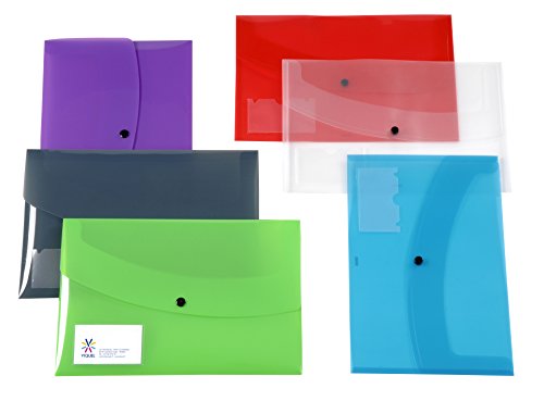 Viquel 097787 – 49 Stück 25 Hüllen Kunststoff Verschluss Druckknopf passenden Briefumschlägen personalisierbar mit Etikettenhalter, A4