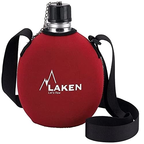 Laken Unisex – Erwachsene 121FR Clasica Aluminiumflasche 1 Liter mit Neoprenüberzug rot, 1 L