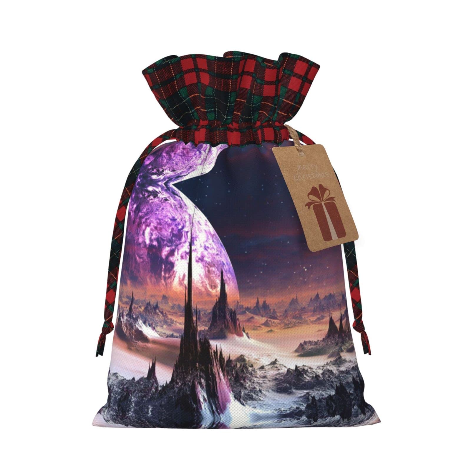 Galaxy Stars Hills 2 Stück Weihnachtsgeschenktüten mit Kordelzug als Geschenk für Weihnachtsgeschenke, Partydekoration