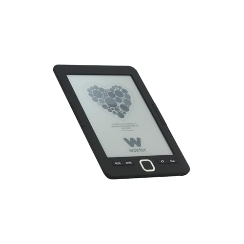 Woxter Scriba 195 E-Book Black- eBook Reader 6, (800x600, E-Ink Pearl Bildschirm weißer, EPUB, PDF) Micro SD, Guarda über 4000 Bücher, Aufkleber Textur, Farbe schwarz