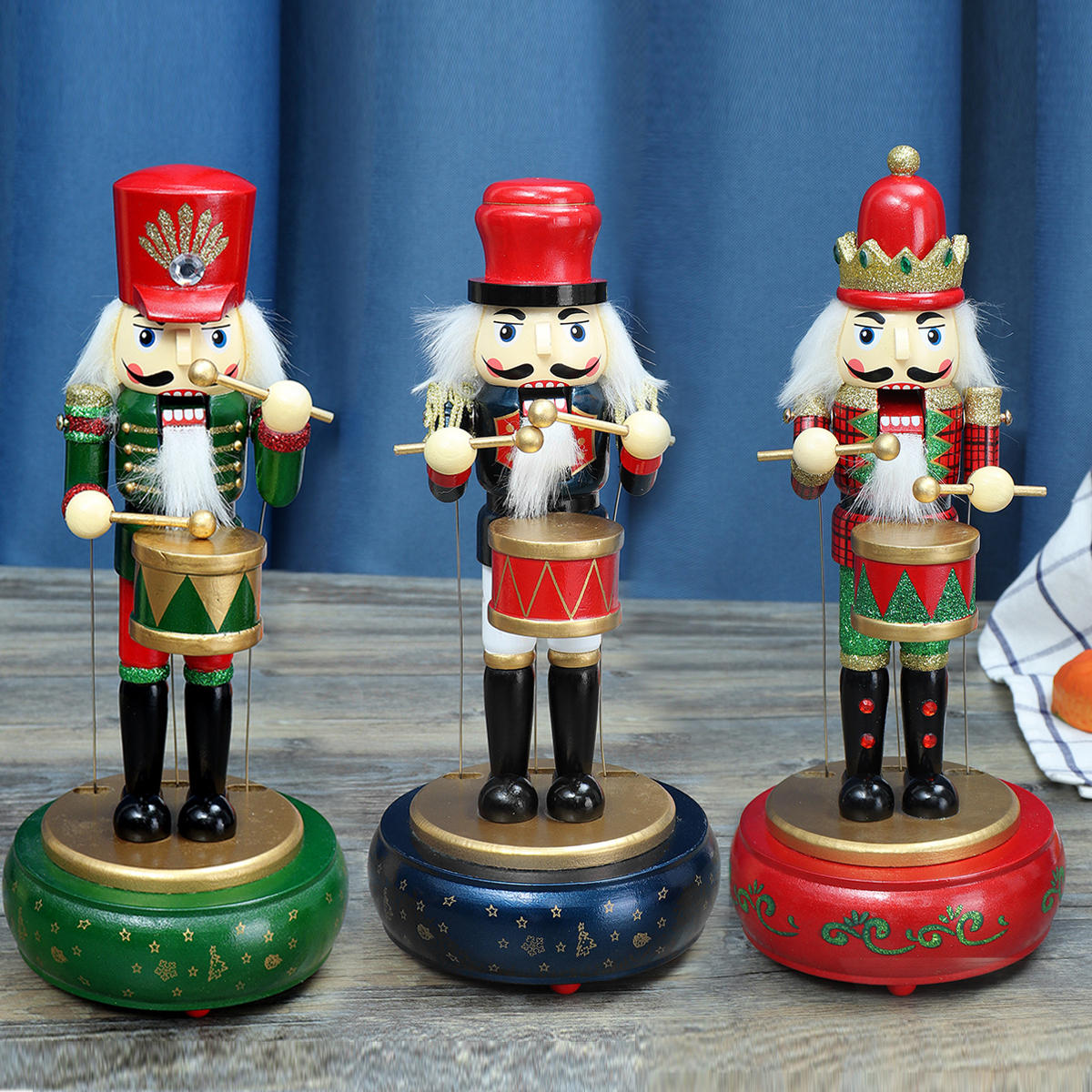 32 CM Holzschutz Nussknacker Soldat Spielzeug Spieluhr Weihnachtsschmuck Weihnachtsgeschenk