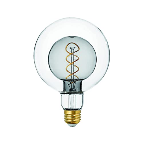SD LUX dimmbare LED Birne Vintage Globe Birne Deko Licht G125 E27 6W 400LM(60W Äquivalent) ES 2700K Warmweiß, 1 ST (Rauch)