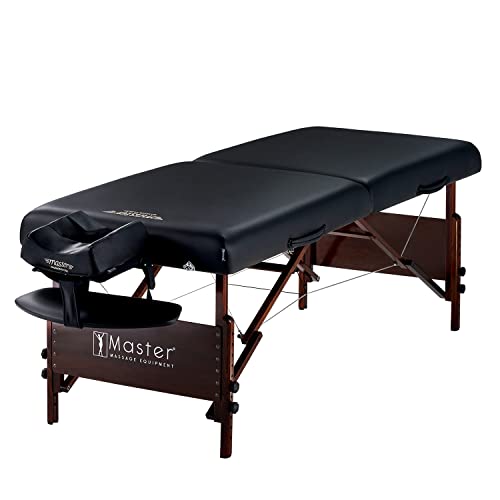 Master Massage 76cm Del Ray Pro Mobil Massageliege Klappbar Therapie Beauty Couch Tisch Bett Paket aus Holz Portable Beauty Bed Tragetasche Paket-Schwarz