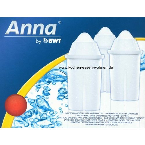 12 Anna Monomax Wasserfilter Kartuschen passend auch für Brita Classic, PearlCo