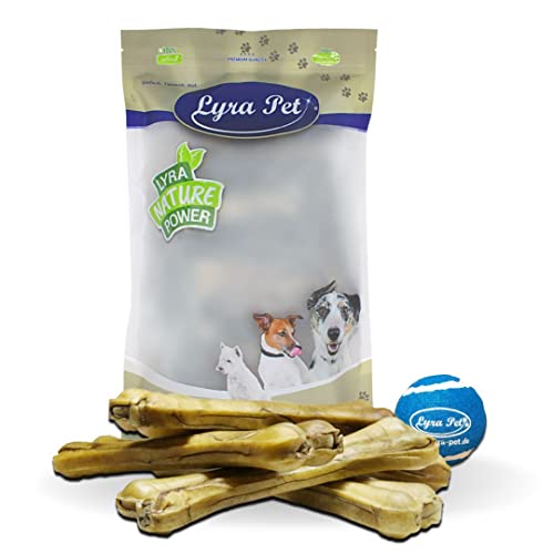 Lyra Pet® 10 Kauknochen ca. 30 cm /400g Rinderhaut gepresst Zahnpflege + Tennis Ball